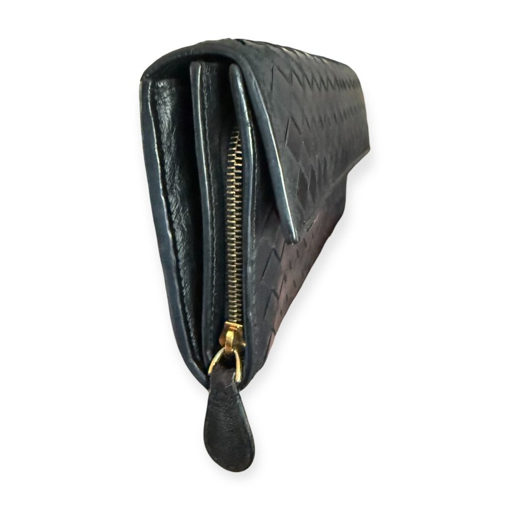 Bottega Veneta Intrecciato Leather Continental Wallet | Black - Picture 4 of 8